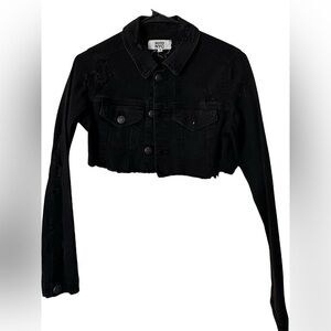 Black Cropped Denim Jacket